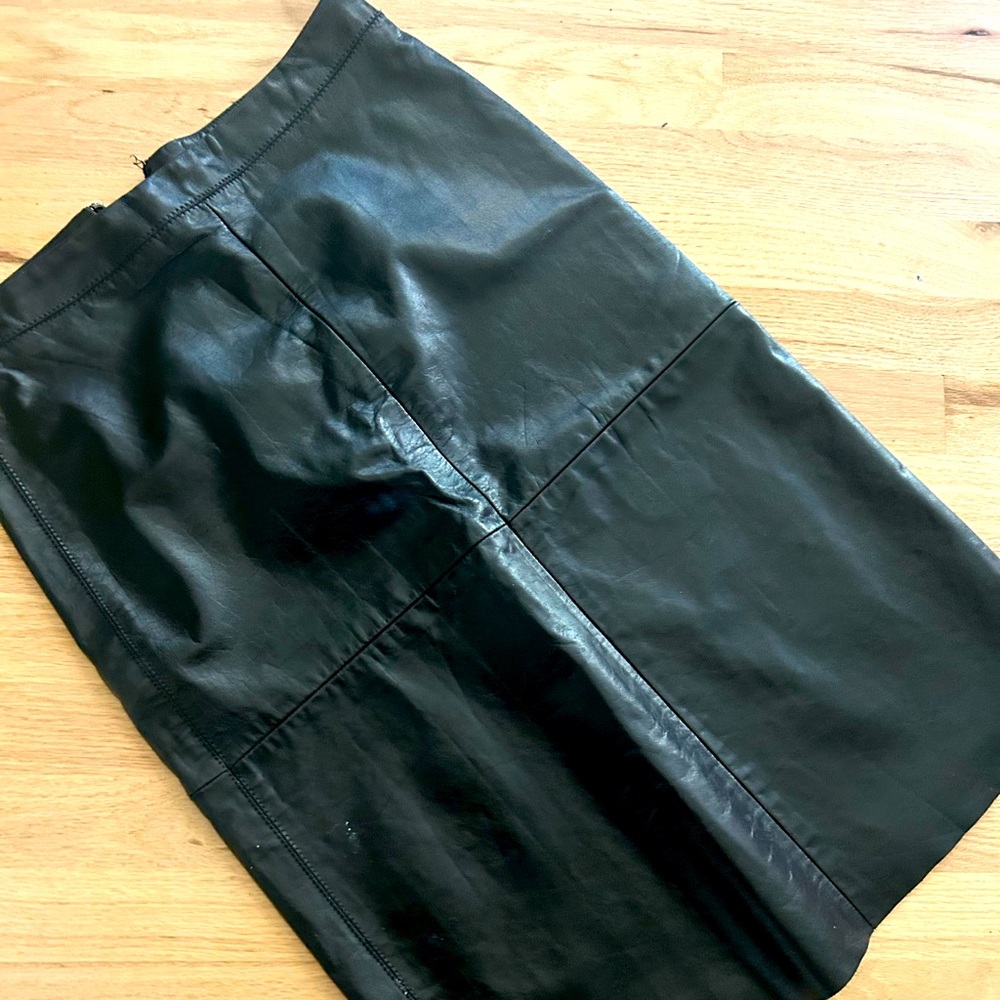 Gap Genuine Black Leather Skirt